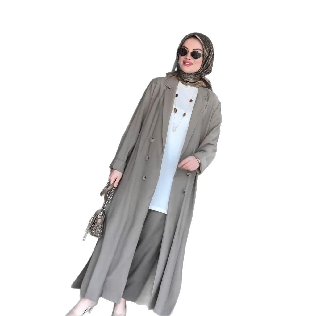 Middle East Arabian Women's New Fashion Loose Casual Cardigan Long Dress Shirt Long Dress