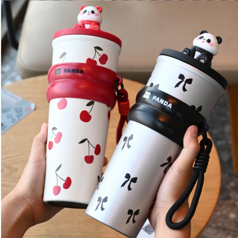 Nerezový Velký Král Hrnku Velkokapacitní Hrnky na Kávu do Auta Láhev na Čaj a Vodu Vakuová Termoska Přenosné Hrnky Hrnky se Slámkou