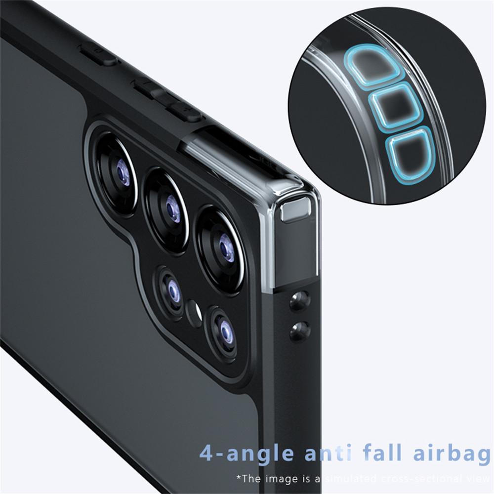 For Samsung Galaxy S25 Ultra Case Skin-Touch TPU + PC Matte Phone Back Cover, Transparent Black