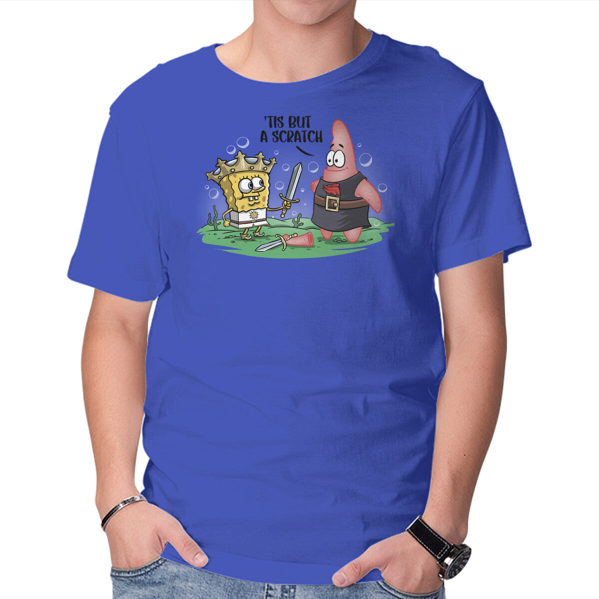 Unisex Crew Neck T-Shirt The Holy Grail Under The Sea Graphic Short Sleeve Casual Tee M