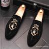 Fashion NEW Pointed Toe Embroidery Rhinestone Flats Shoes For Men Male Wedding Dress Prom Homecoming Shoes Zapatos Hombre Vestir