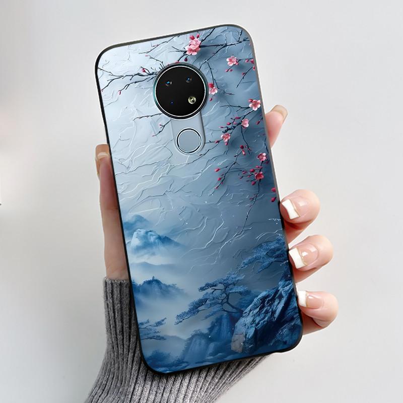 Coque Mignonne Pour Nokia 6.2 / Nokia 7.2 Fundas Capa Coque Imprimée Coque de Protection Silicone Souple Dessin Animé Coque Noire