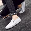 Men's Spring Casual Loafers: Breathable Two-Use Cowhide White Slip-Ons