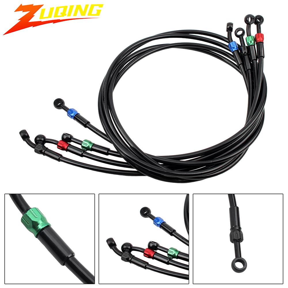 Motorcycle Brake Hose Oil Tube 120cm M10 for Kawasaki YAMAHA Honda Stainless Steel Braided Brake ATV Dirt Bike Street Racing