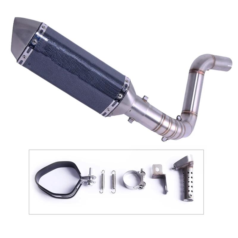 Slip On Motorcycle Exhaust Muffler Full System Middle Link Pipe  For KTM DUKE 125 150 200 390 2012-2016