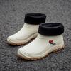 Winter Fur Rain Boots Men Fashionable Non Slip Waterproof Rubber Shoes Fishing Work Car Wash Resistant Water Boots