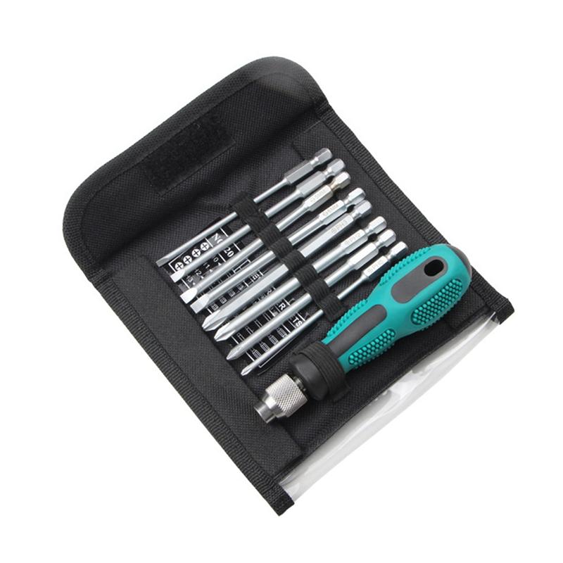 A55F-9-In-1 Screwdriver Set Maintenance Tools Eight-Bit Screwdriver Portable Set Carry-On Bag