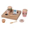 Holz-Kaffeebecher-Spielzeug zum Nachspielen mit Milchkännchen, Kaffeelöffeln und Kaffee-Flüssigkeits-Spielzeug für Kinder