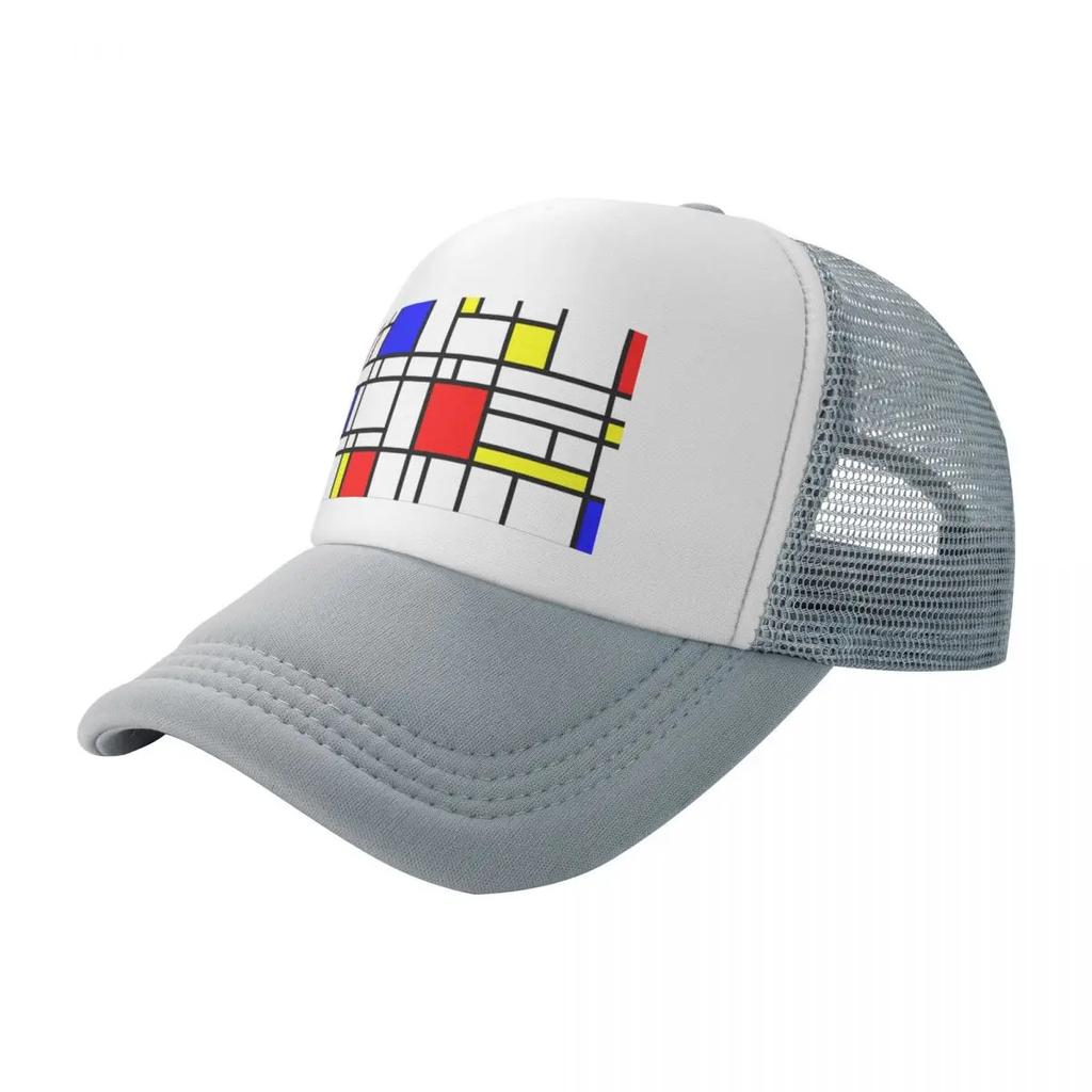 Modern Art Red Yellow Blue Grid Pattern Baseball Cap Sports Cap hard hat Luxury man cap Men Womens