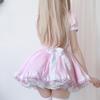 Shangki Manufacturing Gothic Lolita Dienstmädchen Moe Cosplay Short mit ordentlicher und hübscher Kellnerin Rosa Dienstmädchen Übergröße Outfit, Kostüm, Ärmel, Rüschen,