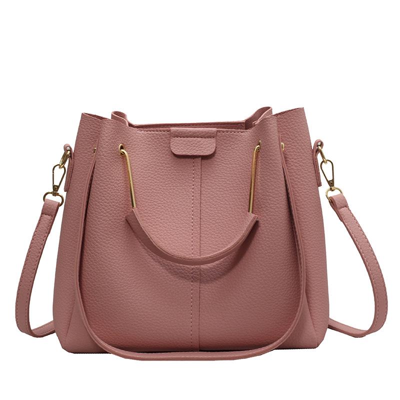

Women s 2025 Versatile High-End Crossbody Bucket Bag - Large Capacity, Trendy Commute Handbag рожевий