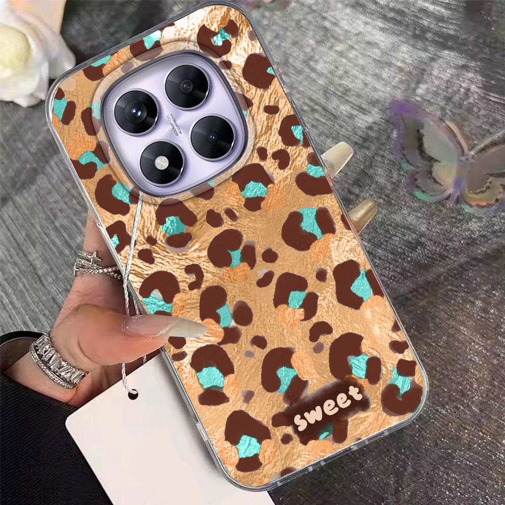 Vintage Pink Leopard Print Phone Case for Xiaomi Redmi Note 14 13 12 11 11S 10 10S 9 8 Pro 9C 13C 14C A3 A4 A3X 9C A1 A2 Cover