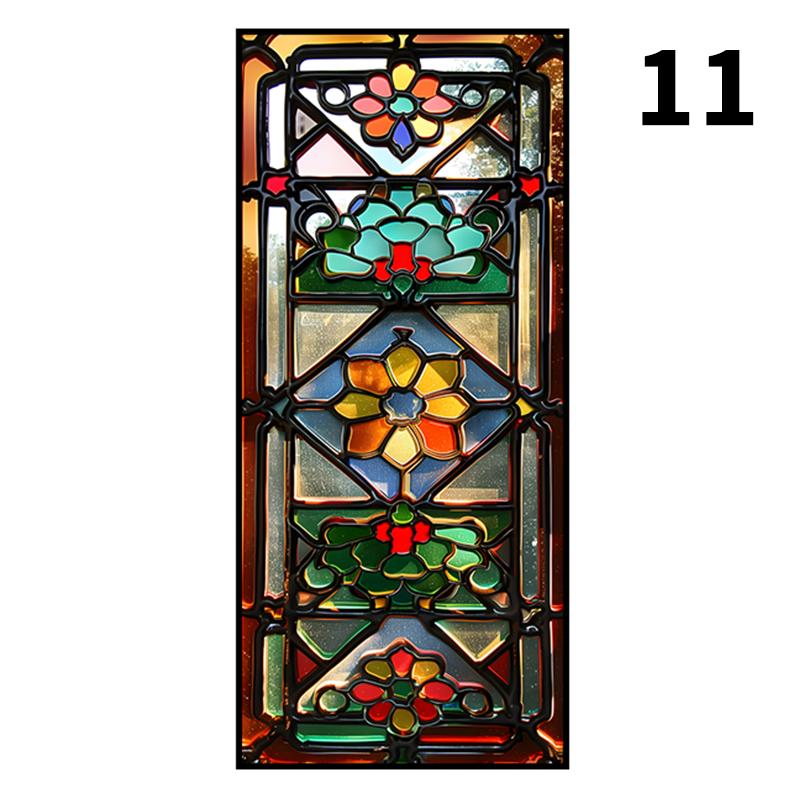

Colorful Privacy Window Film Stained Glass Sticker Back Adhesiv Transparent Opaque Retro Window Stickers Shading Film (as the picture,40x100CM)