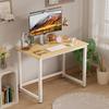 40 Inch Computer Desk, Wood Modern Simple Style Gaming Desk for Home Office, Student Study Writing Table with Metal