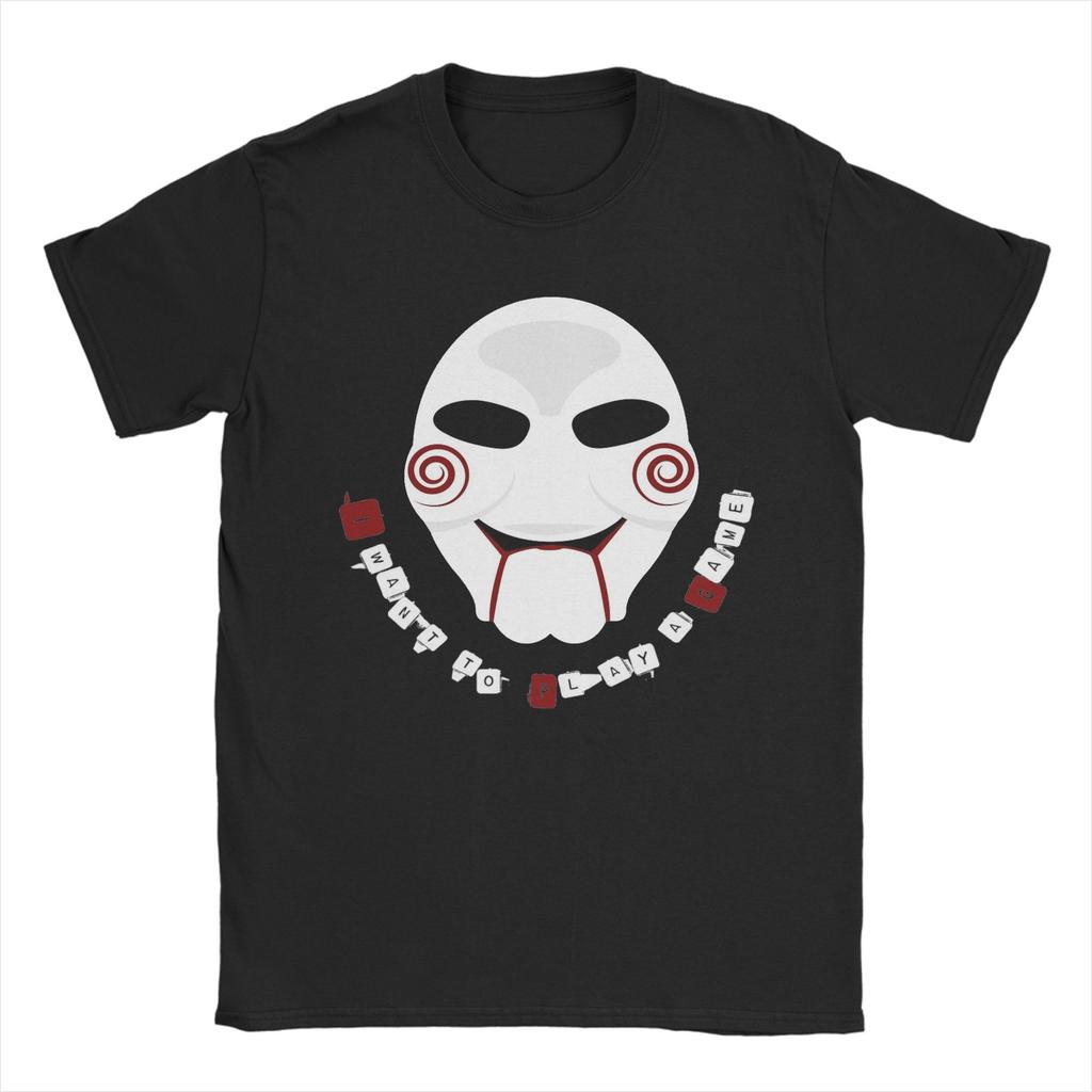 Casual Vintage Saw Movie  T-Shirt Men's Crewneck Short Sleeve Clothes Halloween  Cotton Summer Top Tee
