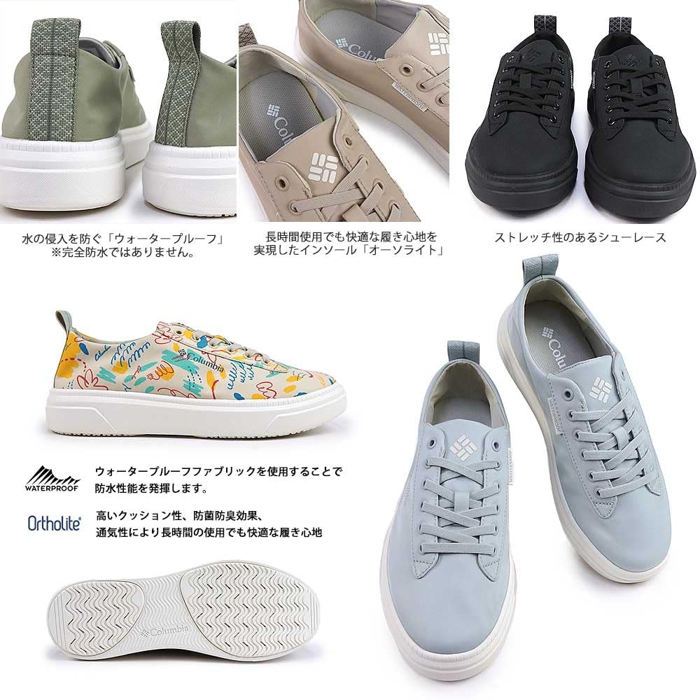 Columbia Myleage Rain II Waterproof Shoes Myleage Rain II Waterproof 010 Size Size Women's (YL3946), Lace-Up Sneakers, (Black), 24.5cm (US 7.5)