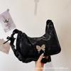 Korean Version Ins Pleated Armpit Bag 2025 New Design Sense Niche Messenger Bag Super Fire Butterfly Commuter Shoulder Bag