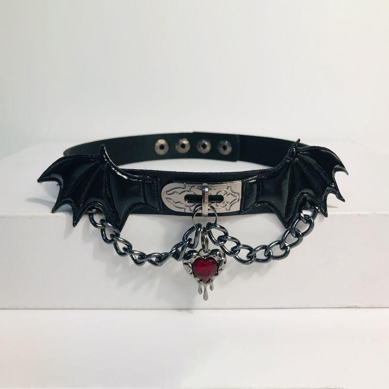Halloween Girl Retro Gothic Punk Style Necklace Devil Wings Pendant Collar Gothic Halloween Necklace Punk