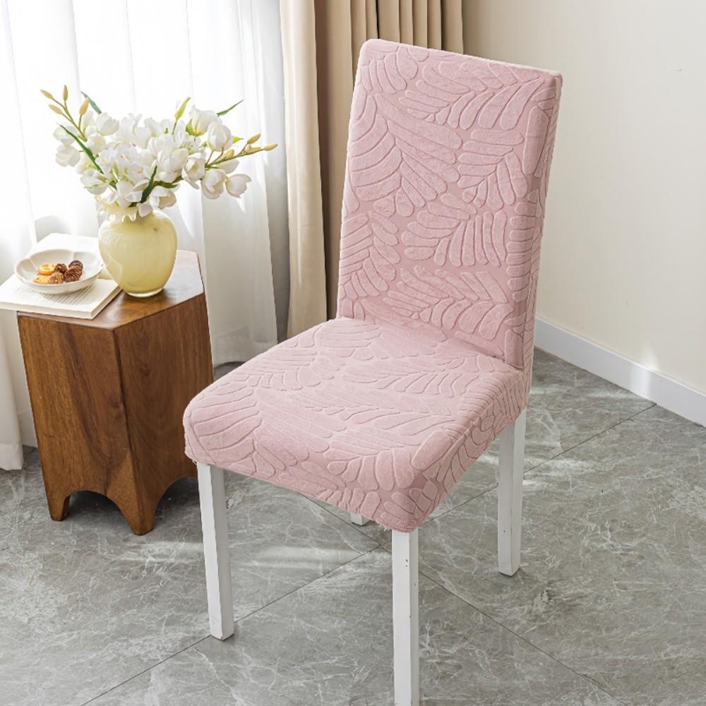 High-elastic Dining Chair Cover Jacquard Anti-slip Integrated Seat Cover Dust-proof Soft Stool Slipcover for Home Decoration
