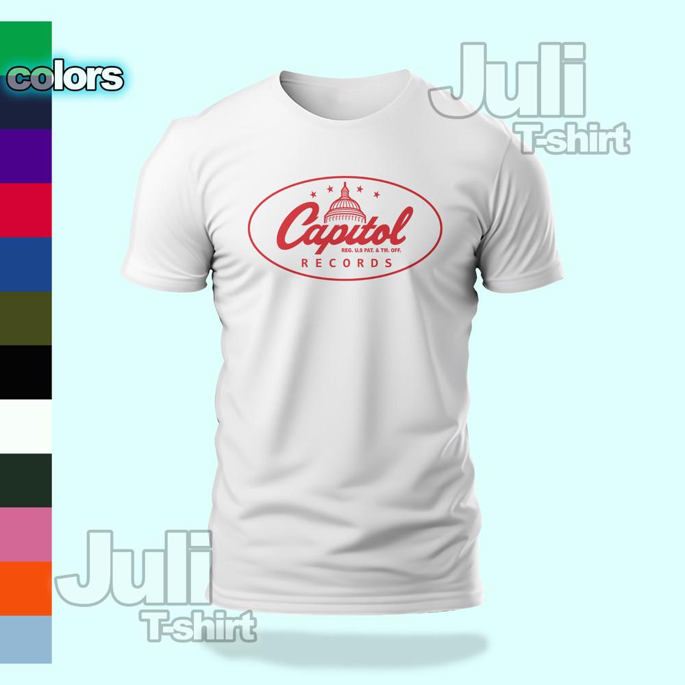 Смешная футболка с логотипом компании Capitol Records Размер S-5XL Унисекс футболка США XL