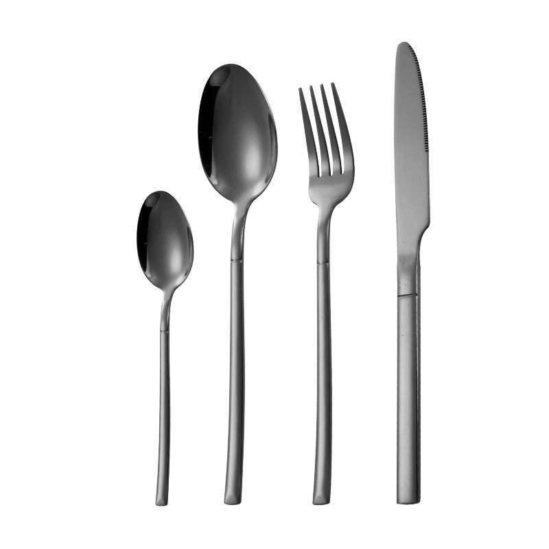 Four-Piece Stainless Steel Restaurant Knife, Fork, Spoon Set - Elegant Hotel Steak Tableware