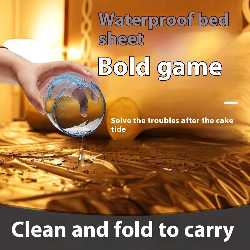 Real Waterproof PVC Adult Bedsheets Bed Cover Couple Game Flat Sheet Oil SPA Coverlet Double Single Queen Size Coverlid