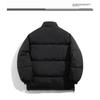 Mens Loose Thick Solid Waterproof Stand Collar Winter Cotton Puffer Jacket