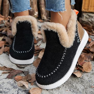 Women's Boots Warm Fur Winter Shoes Women Winter Boots Zapatos Mujer Slip On Ankle Boots Snow Winter Footwear Female