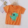 T-shirt estive per bambini T-shirt per bambini con dinosauro cartone animato per ragazzi e ragazze Top a maniche corte per bambini