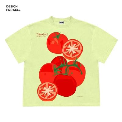 Streetwear Tomaten Grafik T-Shirt Baumwolle T-Shirt Unisex Oberteile T-Shirts Sommer Kurzarm T-Shirt