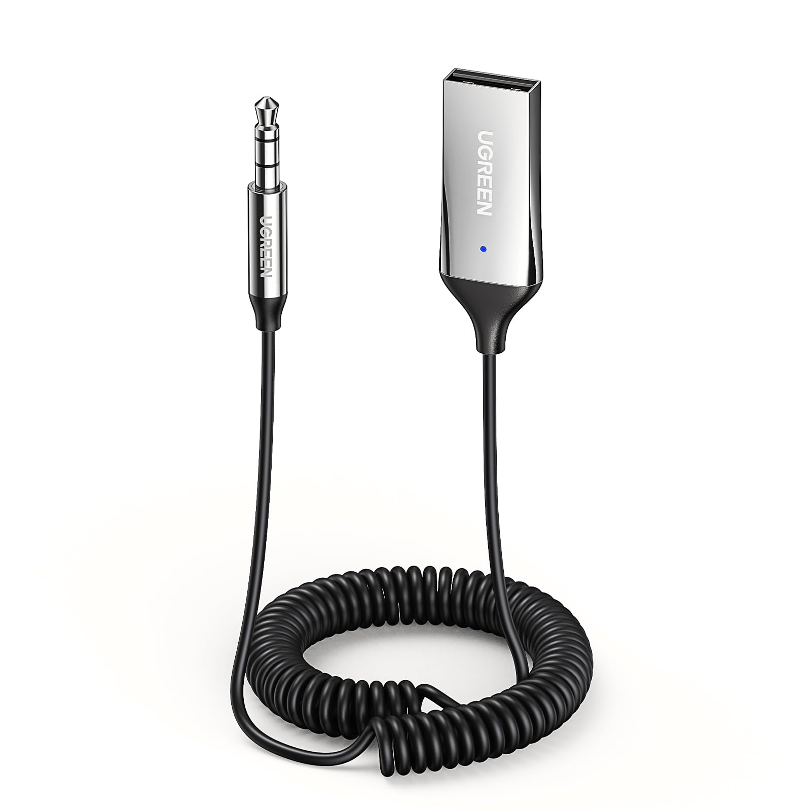

UGREEN Bluetooth Автомобільний Bluetooth Автомобільний USB Одночасне Підключення з Двома Діапазон Зв язку SBC Затримка Не Потрібна Зарядка Сертифікація Сріблястий 5.3