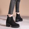 Autumn and winter single boots women's thick heel Martin boots platform British style round head short boots high heel women's boots