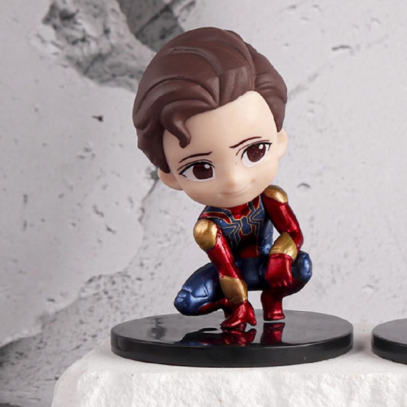 Q Version Of Avengers Captain America Iron Man Thanos Spider-man Miniature Model Decoration For Marvel Fans