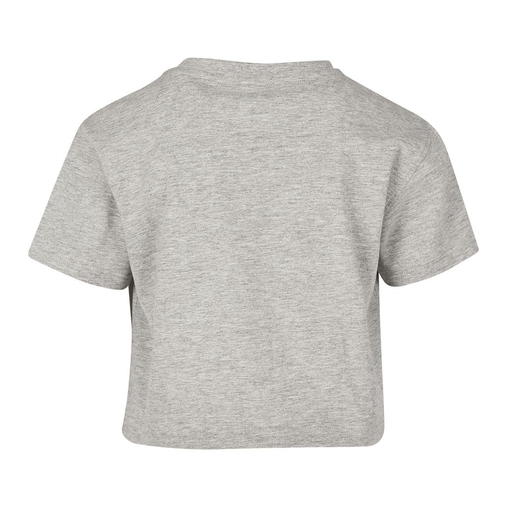Build Your Brand Girls Heather Jersey Crop T-Shirt