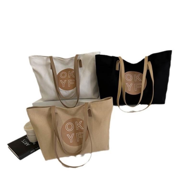 Fashion Versatile Leisure Bag Large Capacity Women's Canvas Bag Commuter Make-up Bag New Underarm Tote Bag