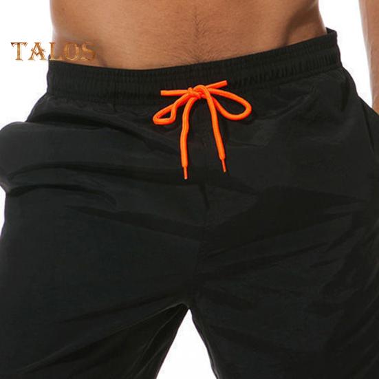 Men Beach Shorts Drawstring Waist Adjustable Fit Casual Shorts with Pockets Solid Color Versatile Shorts Daily Wear