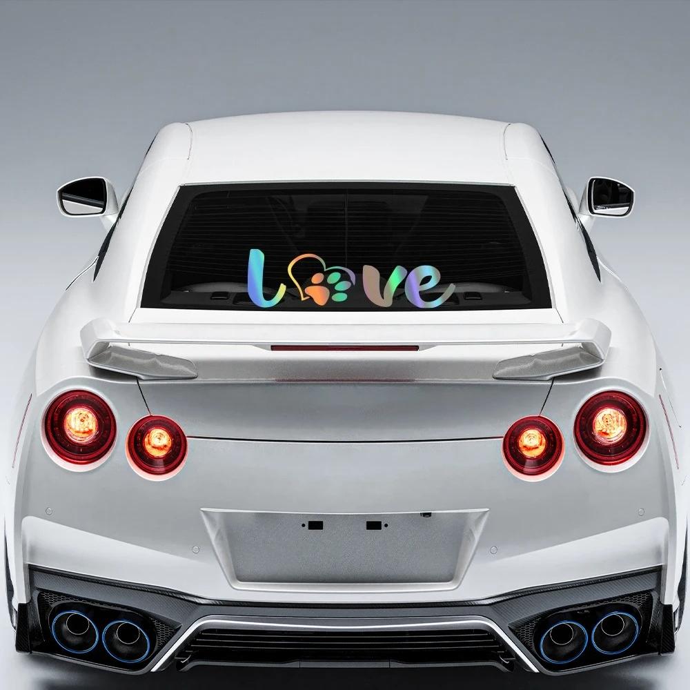 Paw Love Dog Footprint Graphic Car Sticker Creative Auto Body Decoration Vinyl Decal Accessories For Car Truck Off-road SUV Van