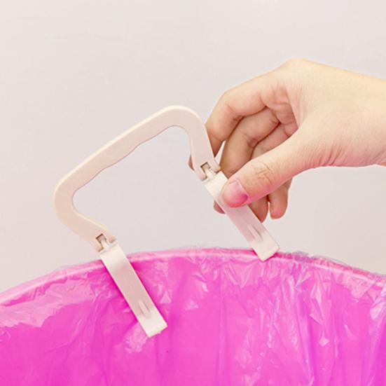 2PCS Garbage Bag Clamp, Durable Plastic Non-Slip Trash Bag Clips, Fastener Adjustable Fit with Handle Clip for Home Use