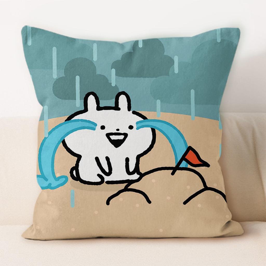 Happy Bunny Pillow Modern Simple Home Decoration Cushion Car Backrest Square Pillow