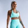 Seamless Waist Yoga High Waist Butt Lifting Compression Sports Bra Shorts Leggings Set Women Running Training Outfit