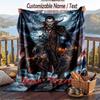 Custom Text Flannel Throw Blanket, Lightweight Cozy Bed Sofa BlanketDracula
