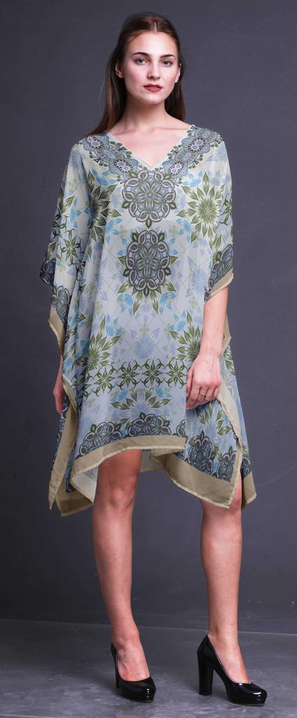 Phagun Womens Short Beach Kaftan Beachwear Bikini Coverup Midi Dress-4X-5X