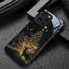 New Year Tree Cute Deer Pattern Tempered Glass Black Phone Case For Samsung Galaxy S25 S24 S23 Ultra Plus FE Shockproof Cover