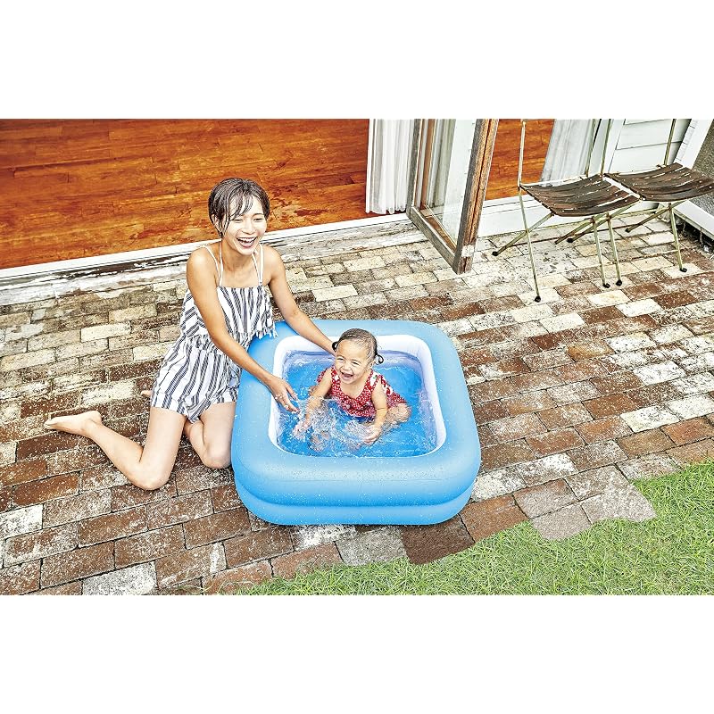 JILONG Square Box Pool 82 x 82 x 27 cm (inflated size) with air cushion bottom JL-688079 BL Small