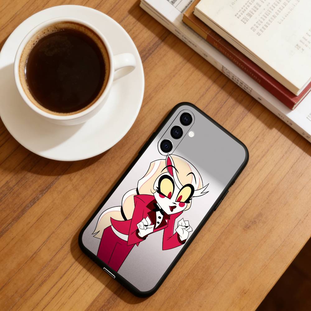 Hazbin Hotel Charlie Morningstar Phone Case For Samsung Galaxy A73,A72,A71,A70,A53,A52,A51,Soft Silicone Black Cover