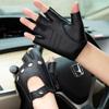 Mens Half Finger Gloves For Fitness Driving High Quality Genuine Leather Gloves Fingerless Yellow Brown Driver Sports Motorcy