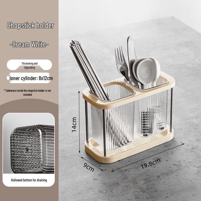 High-Grade Kitchen Chopstick Holder: Modern Storage Shelf & Draining Basket