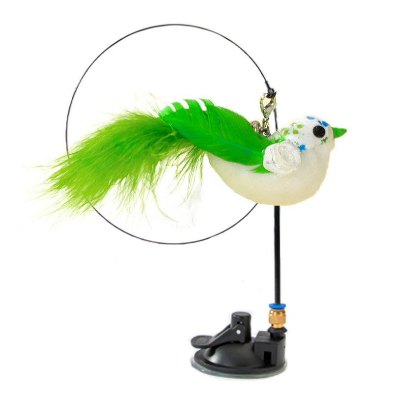 Cat Teasing Stick Cat Relief Self-hi Feather Bite-resistant Steel Wire Long Rod Can Replace The Head Kitten Toys Pet Supplies