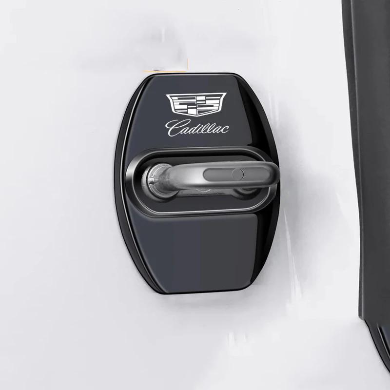 4pcs Car Door Lock Cover Protection Stickers for Cadillac CTS Escalade ATS Auto Interior Decal Replacement Logo Accessories