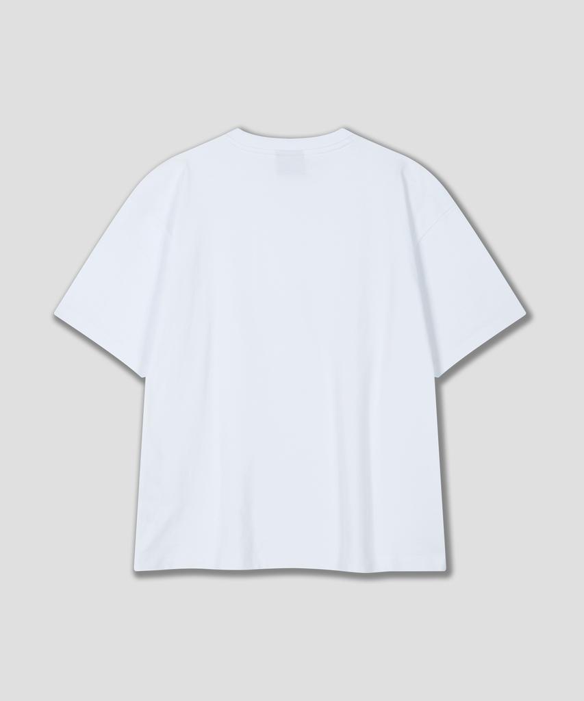 DOLPHIN WAVE APPAREL Dolphin Loose Crop Short Sleeve T-Shirt White